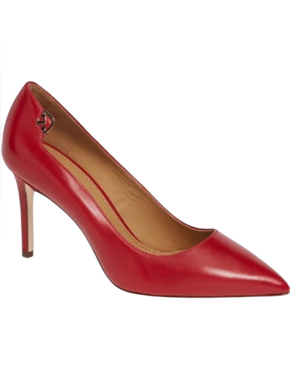 Tory Burch Red Leather Pointed-Toe Stiletto Pump